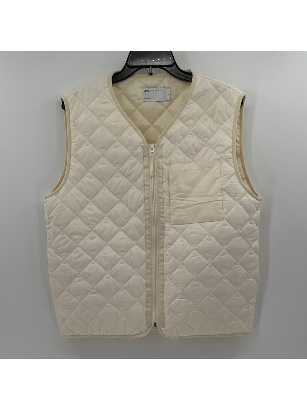 ASOS Design Women's Quilted Vest - Ivory - Medium